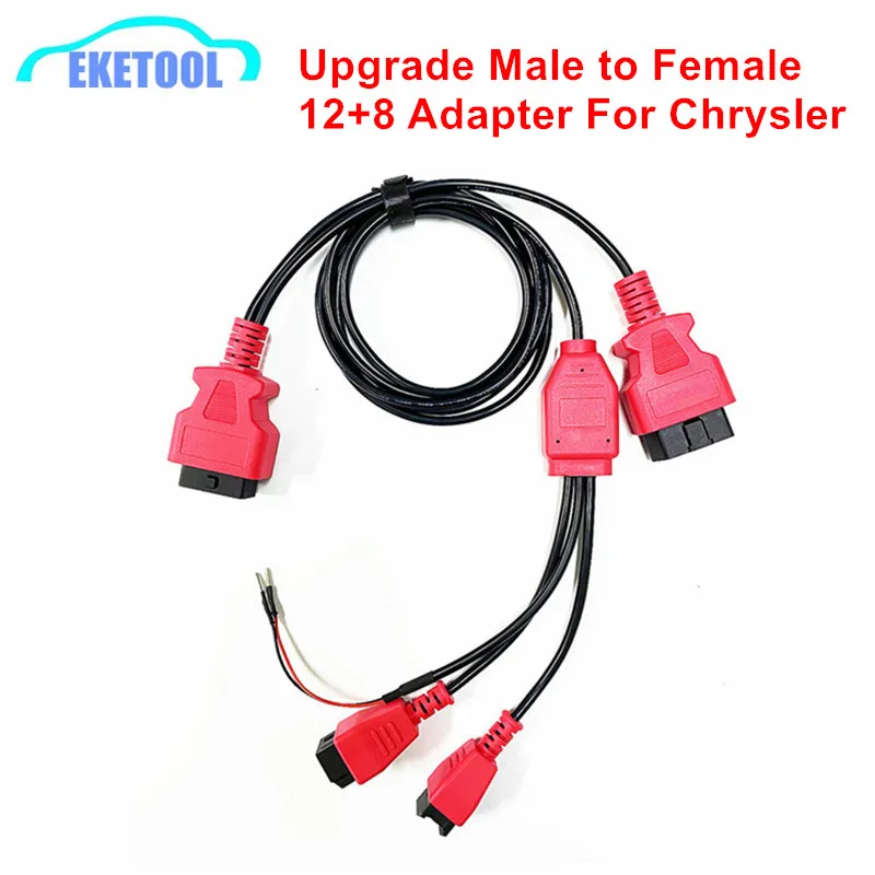 For Chrysler Connector OBD2 16Pin Female+Male Transfer to 12+8 Pin Adapter OBD Programming Cable