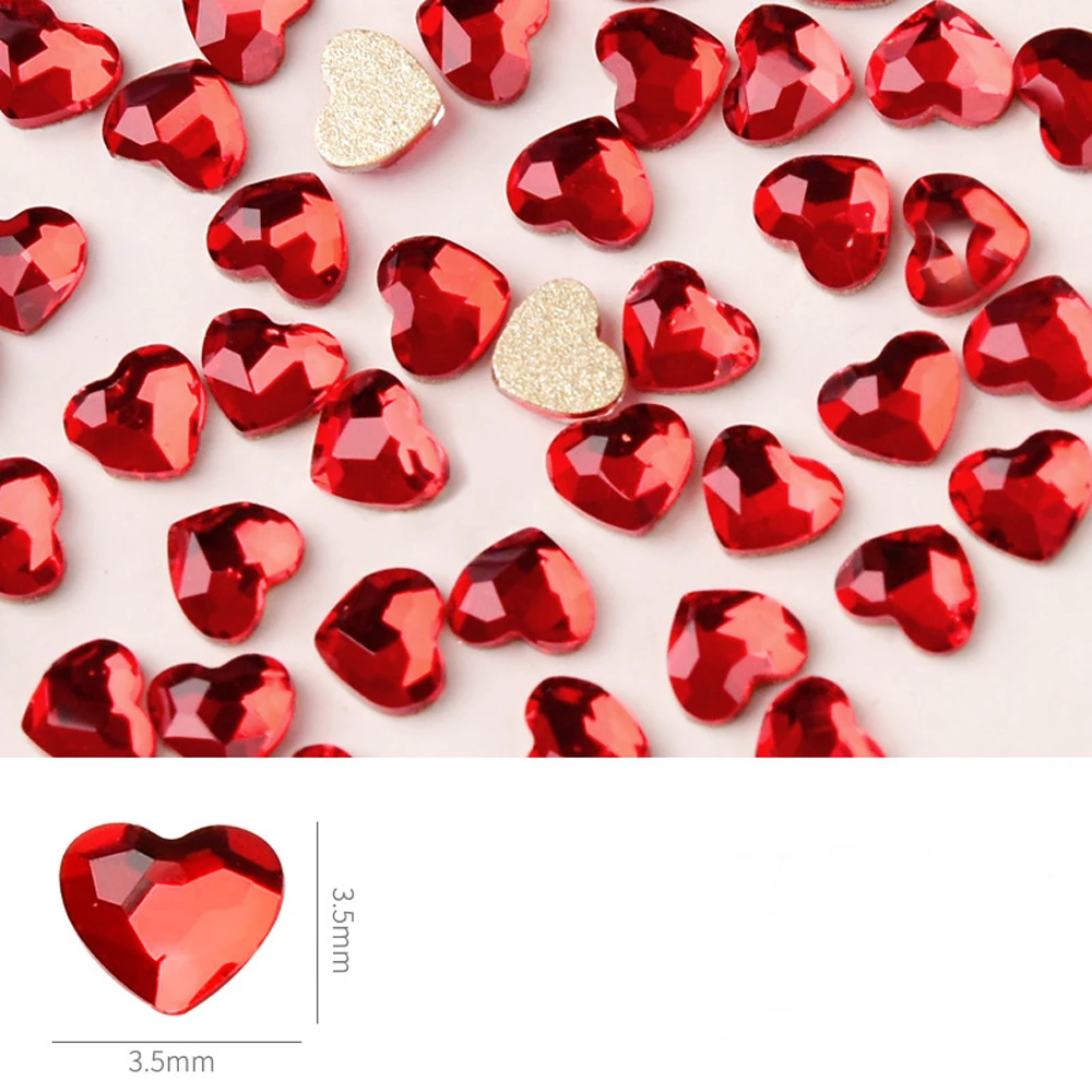 20Pcs Gem Heart Nail Art Charm 3D Crystal Clear Radiant resina trasparente Mini Heart Nail Ornament accessori per unghie creativi fai da te