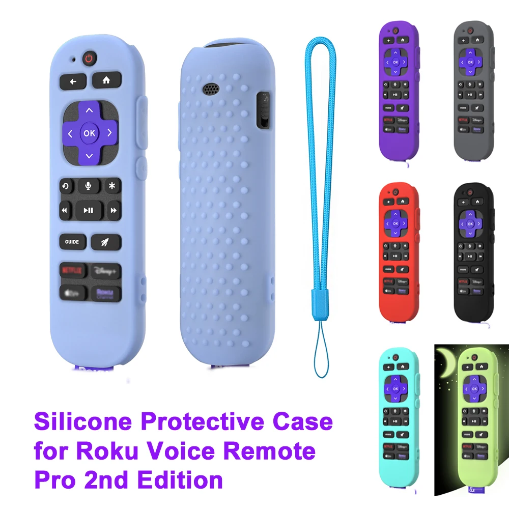 Silicone Protective Control Case for Rokutv Remote Control Cover for Roku Streaming Voice Remote Pro (2nd edition)/RCB1R /RCOS1