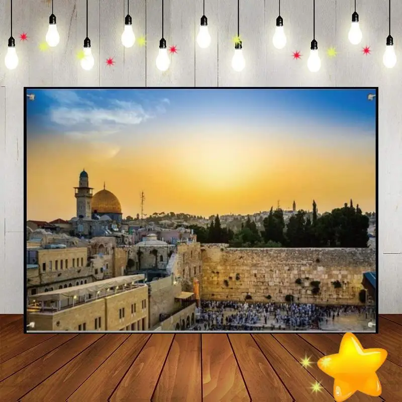 Jerusalem Western Wall Baby Shower Background Rosh Hashanah Photo Decoration Birthday Jewish New Year Photography Backdrops