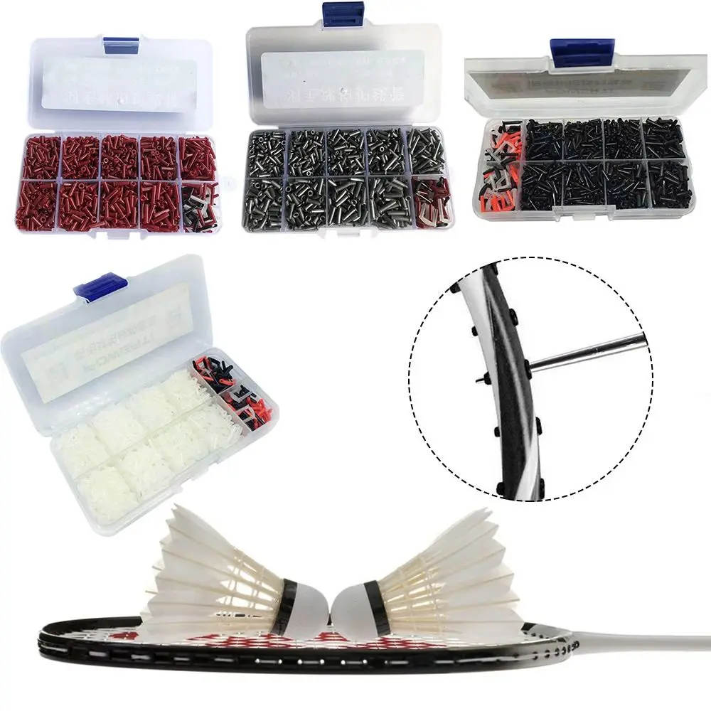 Box Multi-size Single Double Thread Nail Wire Guard Tube Badminton Racket Grommets Eyelets String Protector Stringing Tools Set