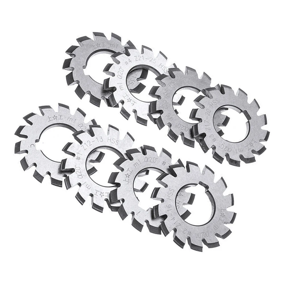 Brand New Bevel Gear Involute Gear Cutter Milling Cutter Part Portable Practical 8pcs/set About 22mm Accessories