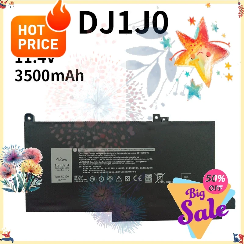 DJ1J0 42Wh Battery For Dell Latitude 12 7280 7290 E7280 E7290 13 E7390 E7380 14 7480 7490 E7480 E7490