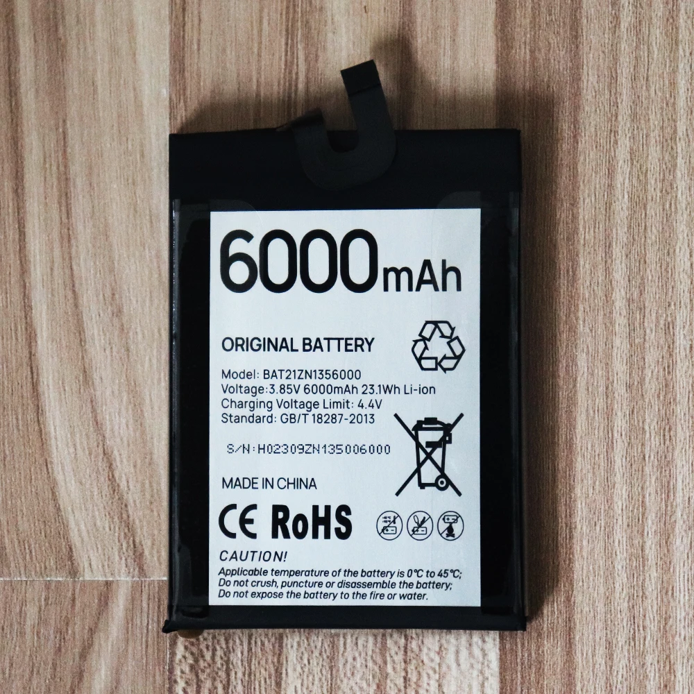 Original BAT21ZN1356000 Battery 6000mAh For DOOGEE S98 Mobile Phone Bateria