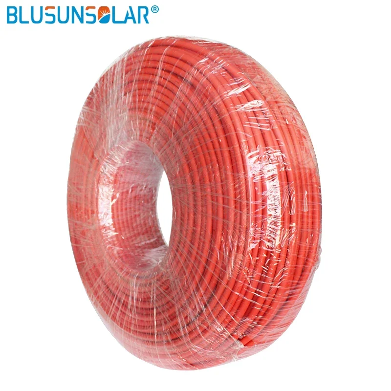 Hot selling 20/roll 4mm2/6mm2(12 AWG/10AWG) PV Cable wire red and black Copper conductor XLPE jacket With  Approval