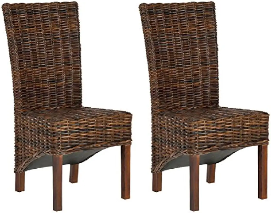 

Safavieh Home Ridge Dark Brown Rattan Side Chair, Set of 2