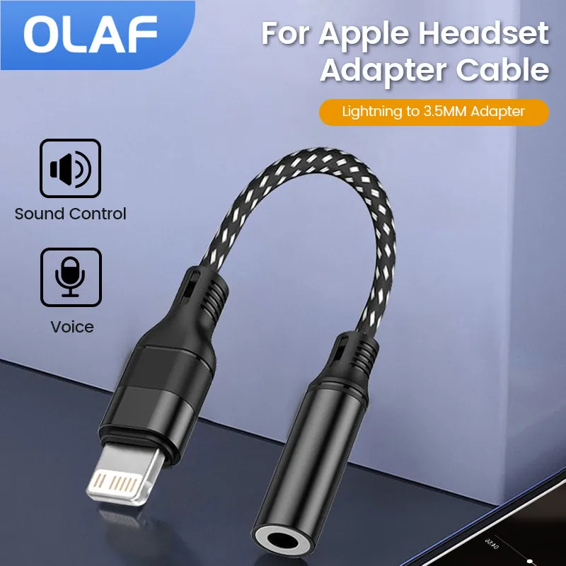 

Olaf Lightning To 3.5mm Earphone Bluetooth Jack Digital Audio Adapter Converter Type C DAC Hi Fi Audio Aux Adaptor For Iphone