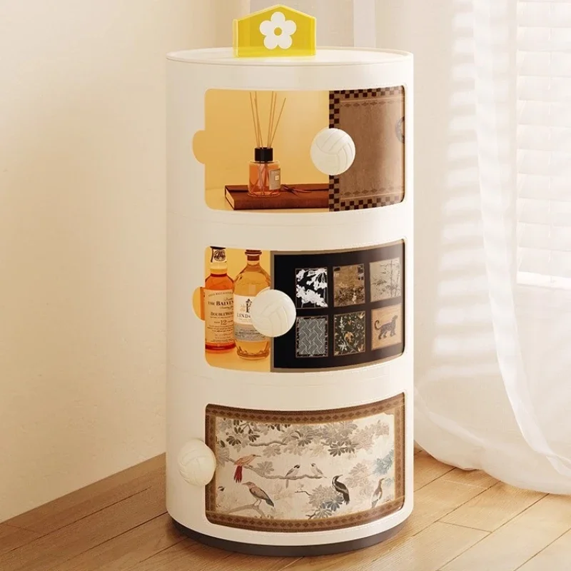 Modern Minimalism Storage Locker Living Room Cabinets Bedside Table Nightstand Home Furniture Three Layer Plastic Cabinet