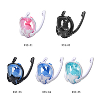 1pcs Professional Double Tube Full Snorkeling Mask New Breathing Mode 180 ° Adult Panoramic Anti-fog Diving Mask Dry Top System