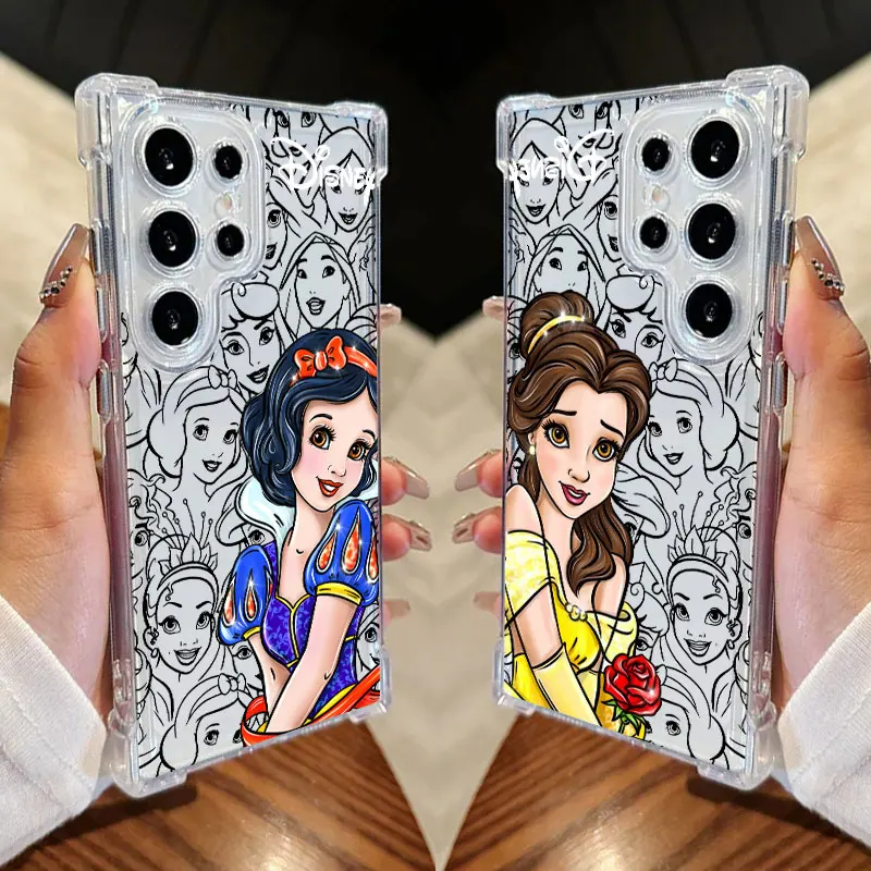 Schneewittchen Bella Ranpunzel Prinzessin Transparente Handyhülle für Samsung Galaxy S26 S25 S24 Ultra S23 S22 Plus S21 S20 FE 5G Weiche Schutzhülle