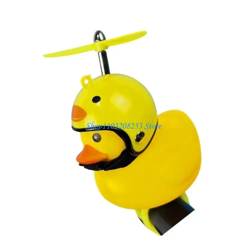 

R6FA Yellow Duck Bells Rubber Duck Bike Bells with LED Light Helmets and Propeller