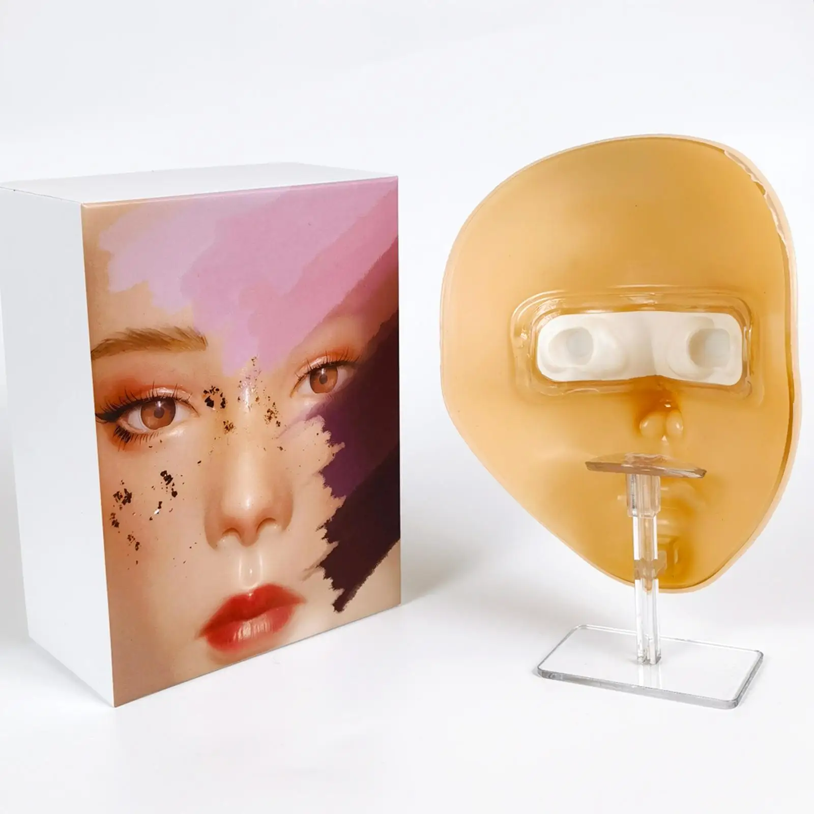 Makeup Practice Face Flexible Doll Flat Head for Permanent Makeup Eyelash Extension Massage Cosmetology Artists Beginners