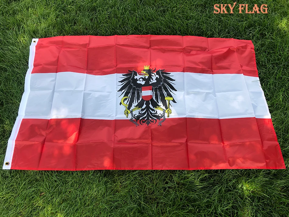 SKY FLAG 90*150cm Austria Eagle National Flags Banners with Coat of Arms Austrian Emblem Country Flag polyester printed