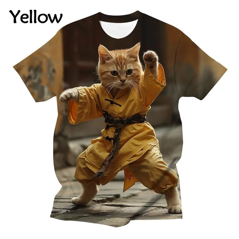 

Funny Animal Print 3d T shirt men Fashion Casual oversize Tai Chi Animal T-shirt women kid cute cat funny short sleeve tees tops