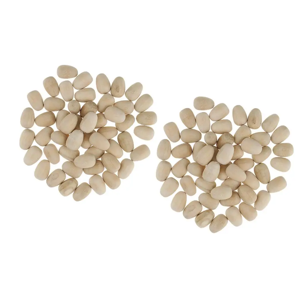 

100 Lot Mini Artificial Wood Egg Models Children Play House Toy Decoration Micro Landscape Accessories, 15mm