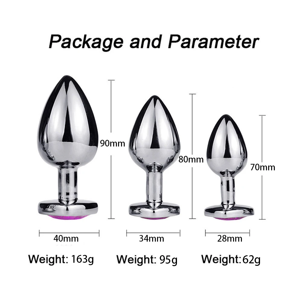 Anal Plug Heart Stainless Steel Crystal Anal Plug Removable Butt Plug Stimulator Anal Dildo Sex Toys For Men Women Anus