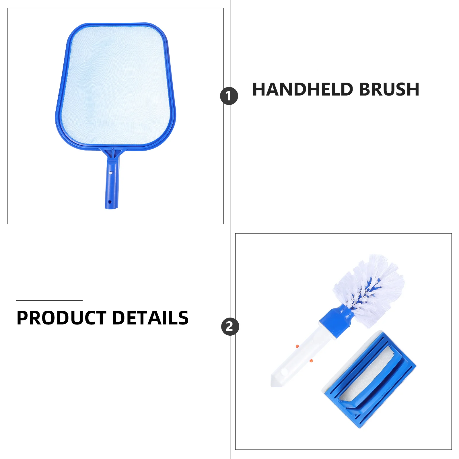 

Pool Cleaning Tool Set Pond Accessories Sponge Brush Portable Swimming Scoop Net Blue