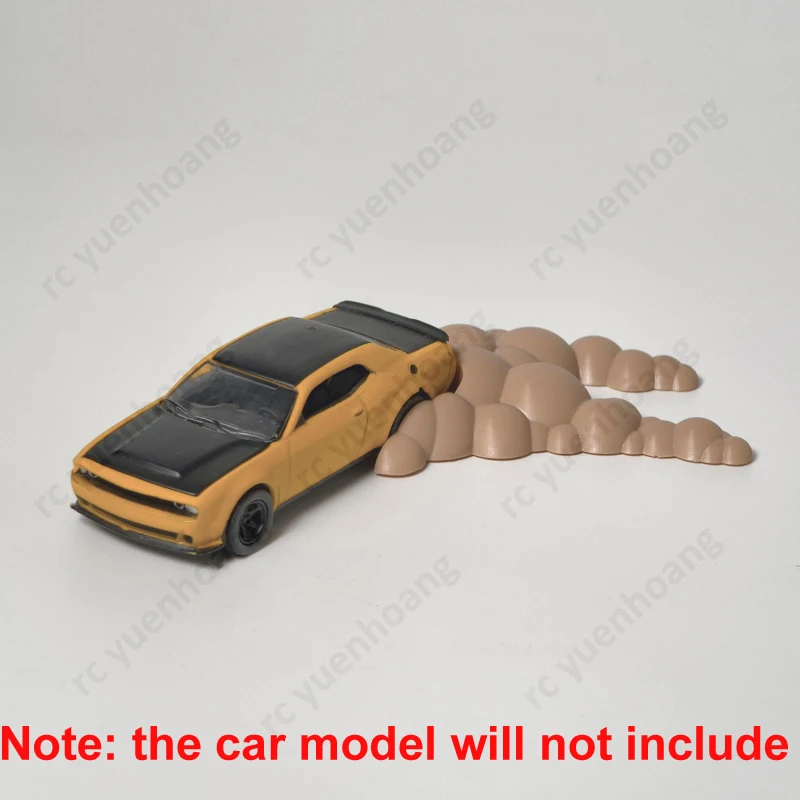 Modelo estático de humo a la deriva simulado, impresión 3D, escenarios de pista de carreras, adorno en miniatura, accesorio DIY para coche RC, 1 Uds.