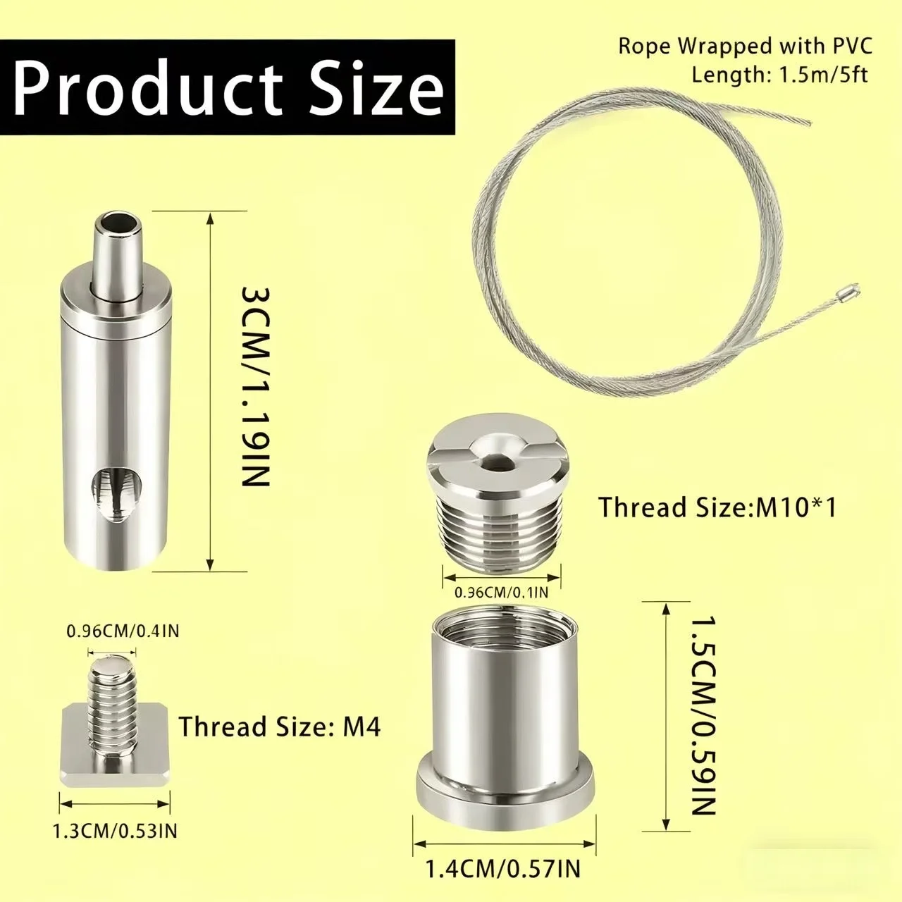طقم نظام تعليق تركيبات الإضاءة السداسية، طقم كابل سلك معلق للسقف، كابلات تعليق ضوء حوض السمك 3.3/6.6 قدم مختومة