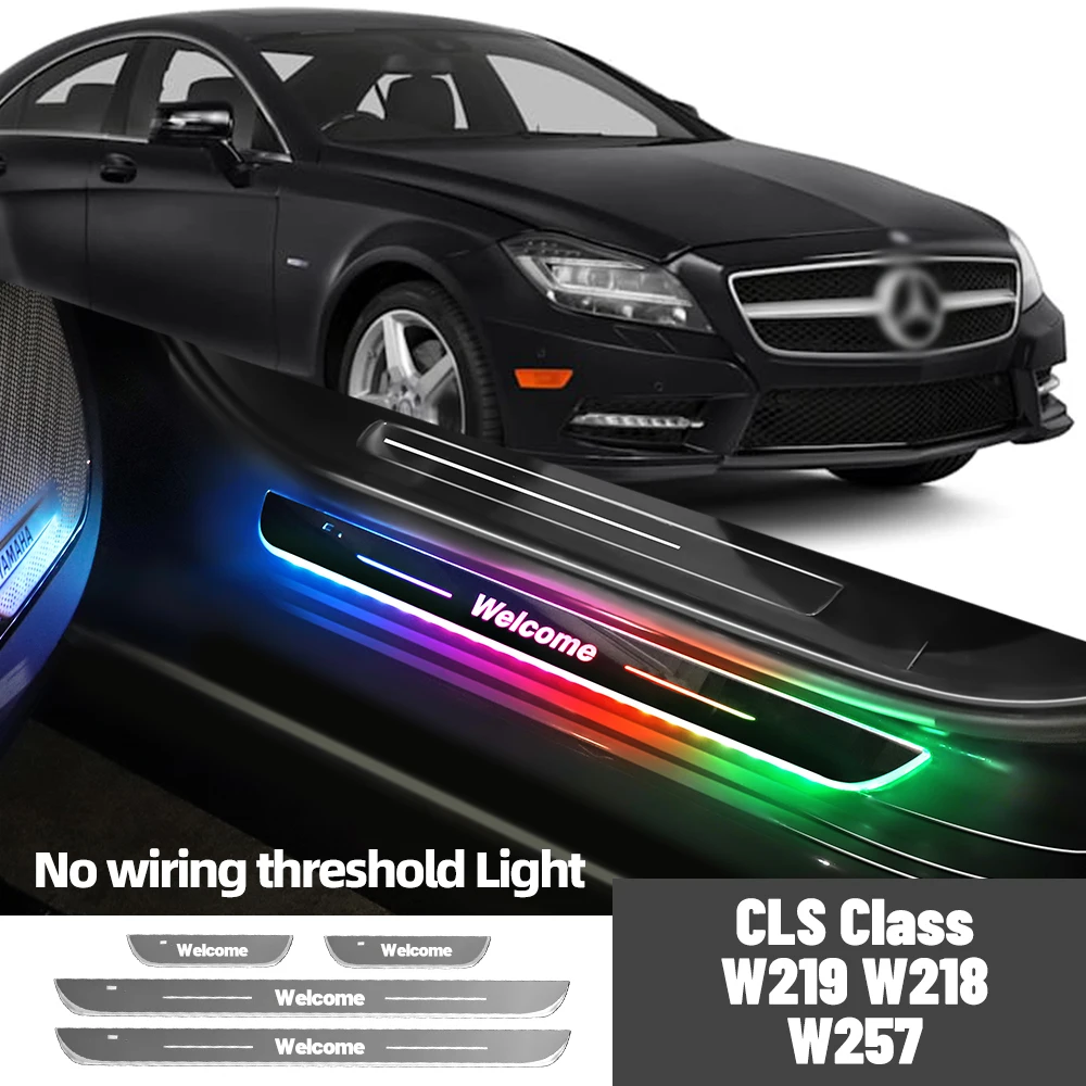 

For Mercedes Benz CLS Class W219 W218 W257 C257 Car Door Sill Light Customized Logo LED Welcome Threshold Pedal Lamp Accessories