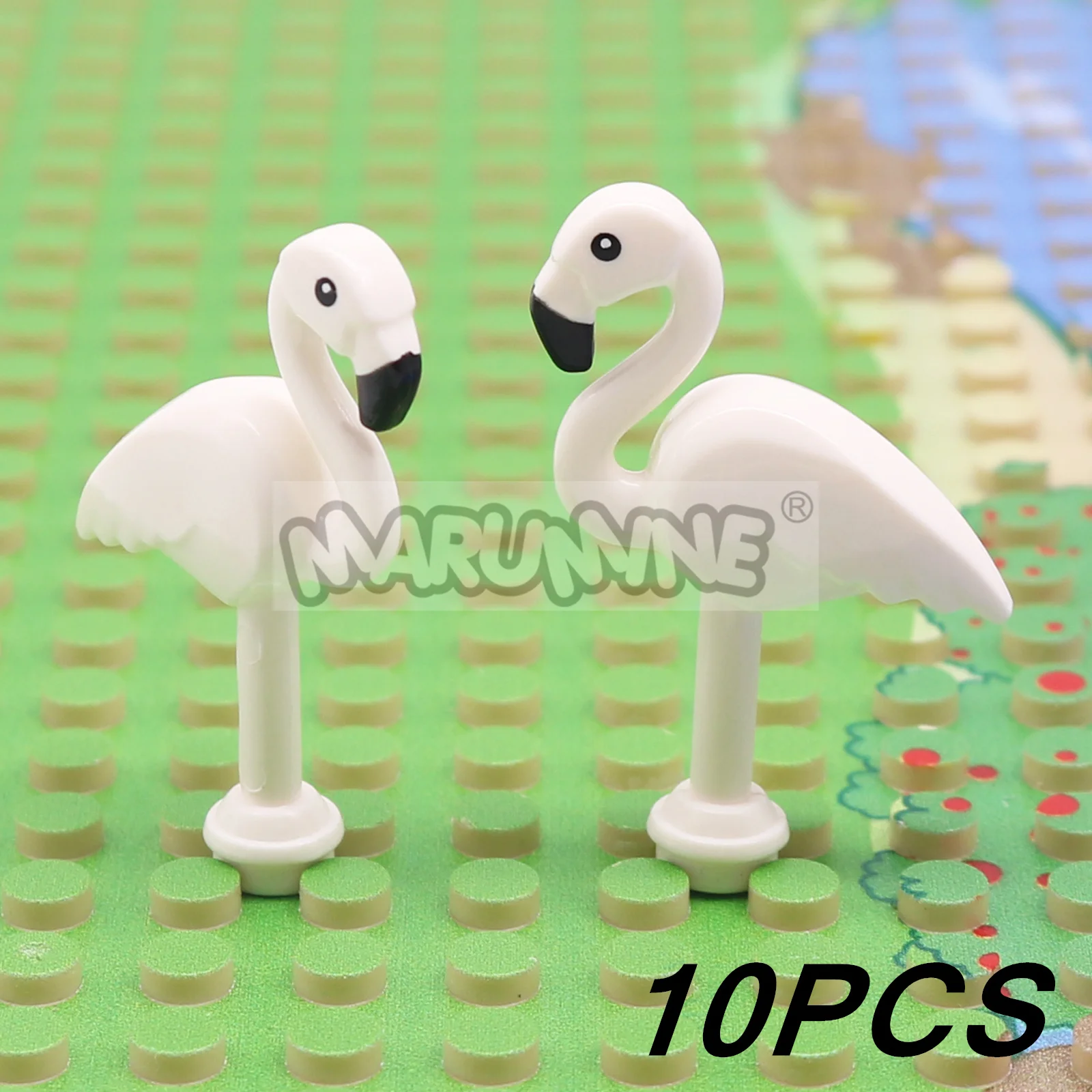 Marumine Bausteine Tiere Flamingo Kompatibel mit 67388 MOC Dschungelwald Zoo DIY Ziegel Modell Teile Zubehör