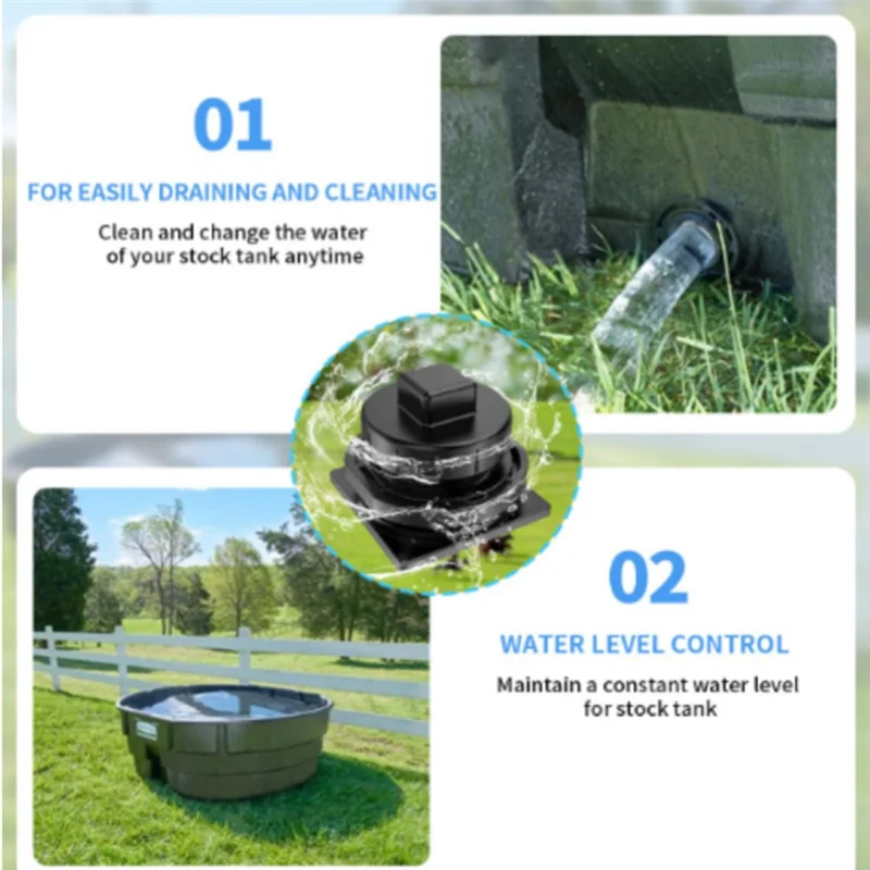 PORK-Stock Tank Drain Plug For Rubbermaid Commercial 100 150 Gallon For 50/100/150/300 Gallon Rubbermaid Stock Tanks