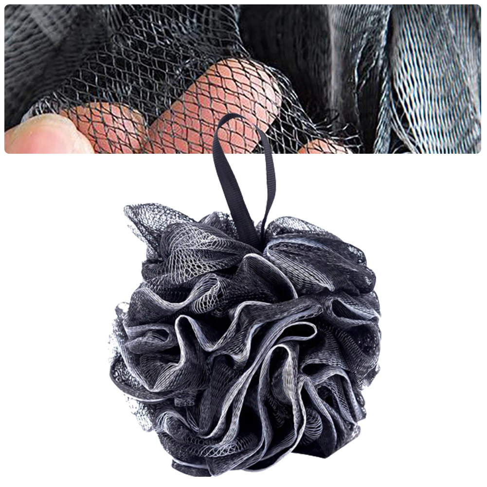 Ball Bath Sponge Bathroom Home Replacement Washcloths Accessories Large Mesh Adult Black Body Wash Exfoliating