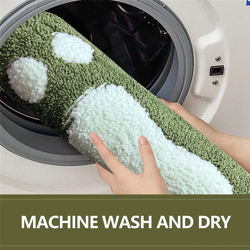 

A89X милый коврик для ванной, нескользящий водопоглощающий зеленый коврик для больших ног, быстросохнущий мягкий ковер из микрофибры для ванной комнаты, гостиной