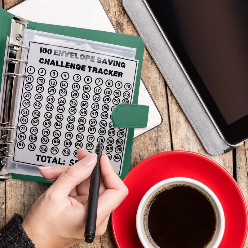 Binder anggaran dengan amplop uang buku anggaran dengan amplop uang A5 anggaran Binder uang Organizer untuk Cash penyimpan Dompet untuk