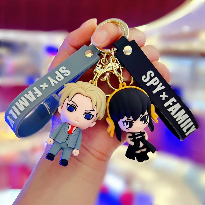 Anime Spy X Family Keychain PVC Cartoon Key Chain Loid Forger Anya Forger Yor Forger Action Figures Keyring Bag Pendant Gifts