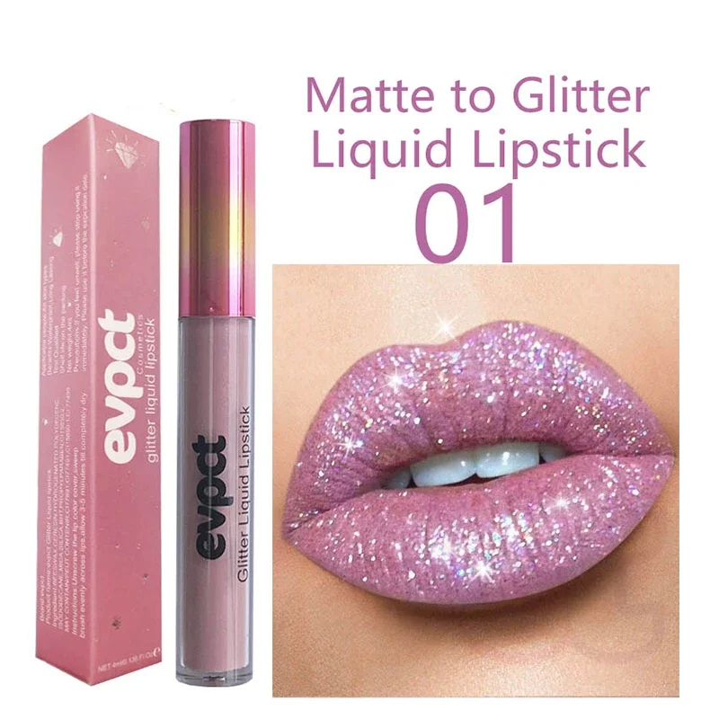 15 Color Shimmer Diamond Lip Gloss Matte Glitter Waterproof Liquid Lipstick Long Lasting Moisturizing Velvet Lipgloss Lip Makeup