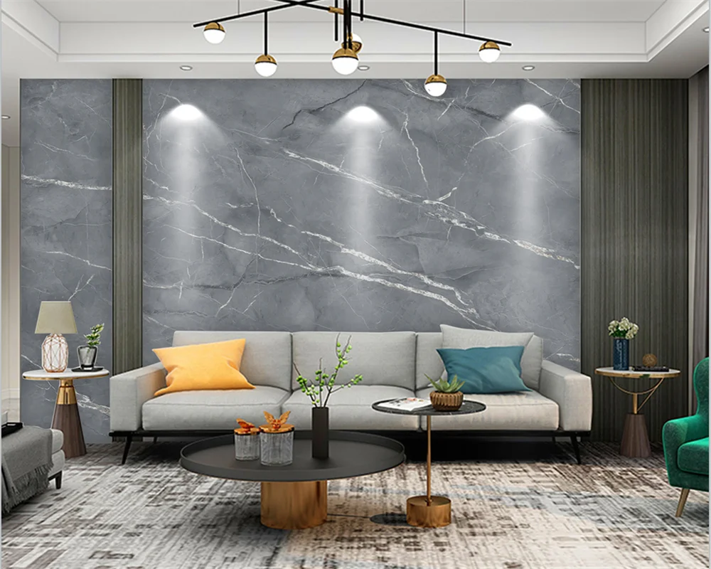 beibehang Custom New Modern High papier peint papel de parede Grade Grey Marble Tile Hanging Background Wallpaper