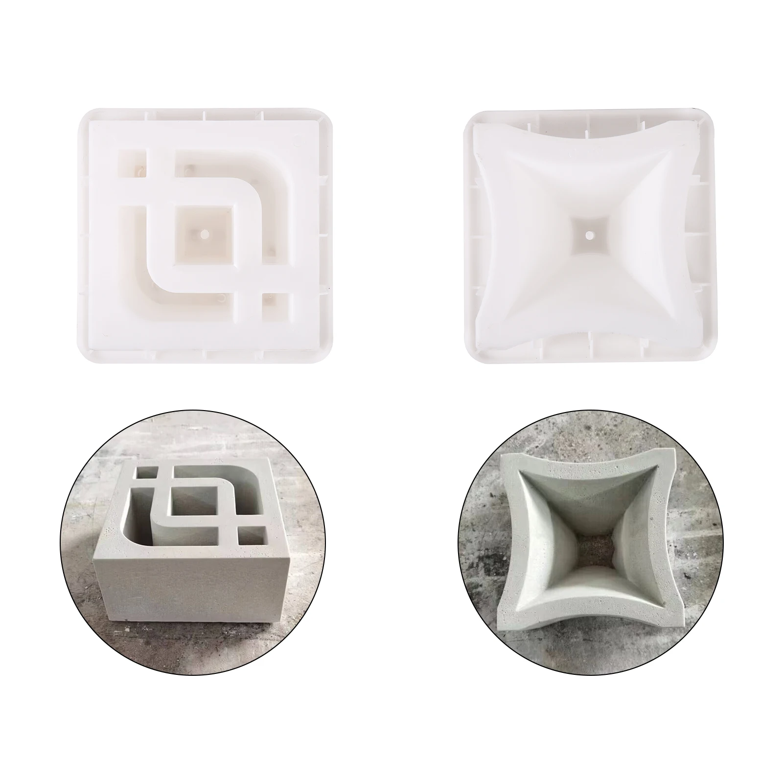 Antique Cement Flower Window Lattice Mold Fence Decoration Hollow Wall Tile Mold Courtyard Brick Carving Model Garden Accessorie