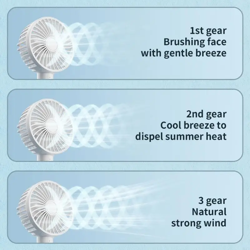 2025 Новое USB -аварийное портативное вентилятор 1200 мАч 3 скоростных портативных настольных столов для вентилятора для для в