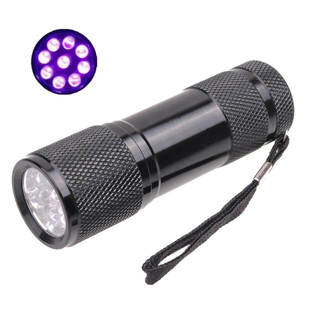 Torcia UV 9LED Torcia a luce nera Ultravioletta 395nm Luce LED Torcia LED UV per urina e macchie di animali domestici