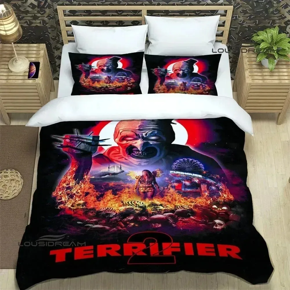 Terrifier horror Bedding Set 3D Printed Suitable for Bedroom Duvet Cover Set With Pillowcases Kids Home Textile