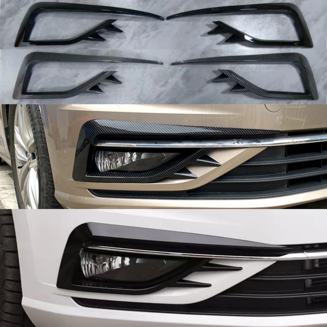 

2Pcs Front Bumper Fog Lamp Cover Trims Wind Knife Razor Style Canards Kit For VW Golf 7 MK7 Golf7 MK7.5 VII 2017-2019