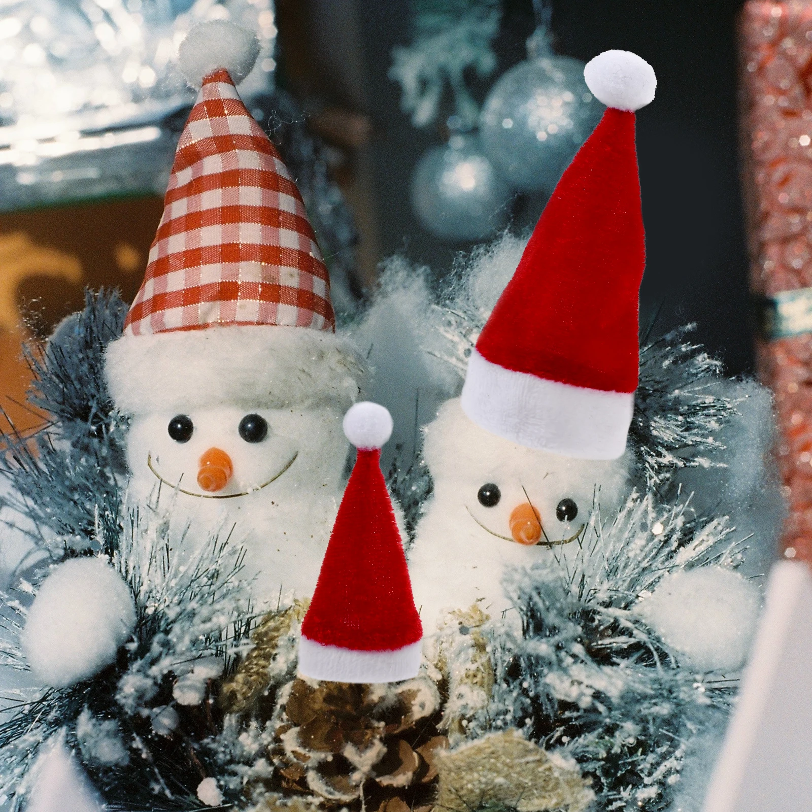 

12 Pcs Christmas Decoration Mini Hat for Lollipop Small Santa Claus Caps Red Decorative