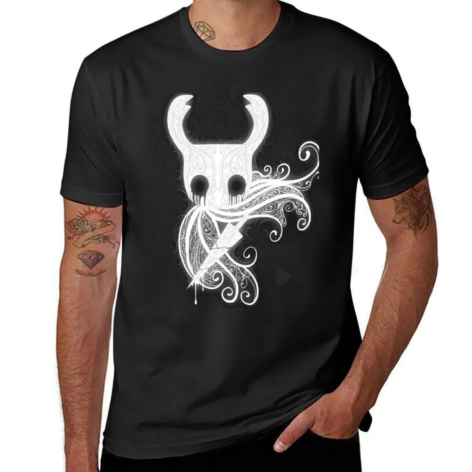 The Knight Cry Graphic Art Hollow Knight Funny Game T-Shirt summer tops cute tops Aesthetic clothing mens big and tall t shirts