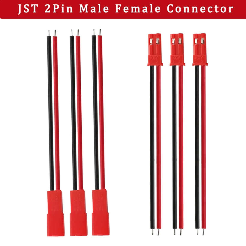 

JST 2 Pin Male Female Wire Cable Connector JST 2P Plug Jack Electrical Wire Terminals Connector For LED Lamp Strip RC DIY Toys