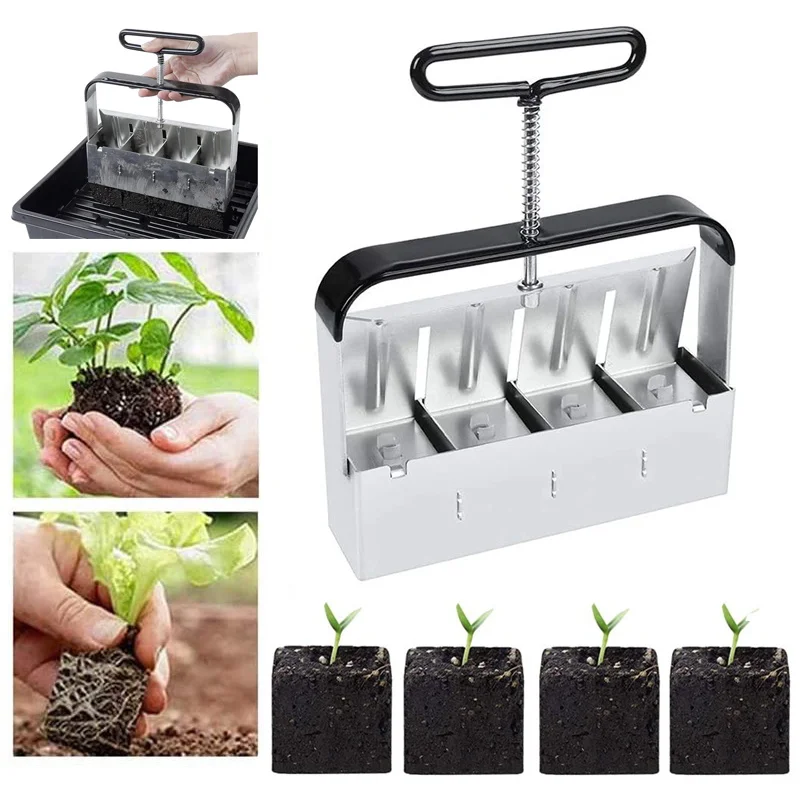 

Handheld Seedling Soil Blocker 2-inch Soil Block Maker Durable & Eco-friendly for Garden Prep Seedlings Cuttings Greenhouse