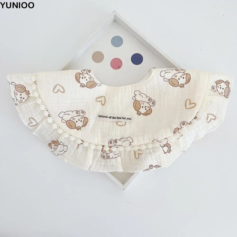 

Soft Feeding Baby Cotton Bibs Round Neck Floral Baby Drooling Bibs Lace Princess Saliva Towel Cloths Neck Wear Accessories
