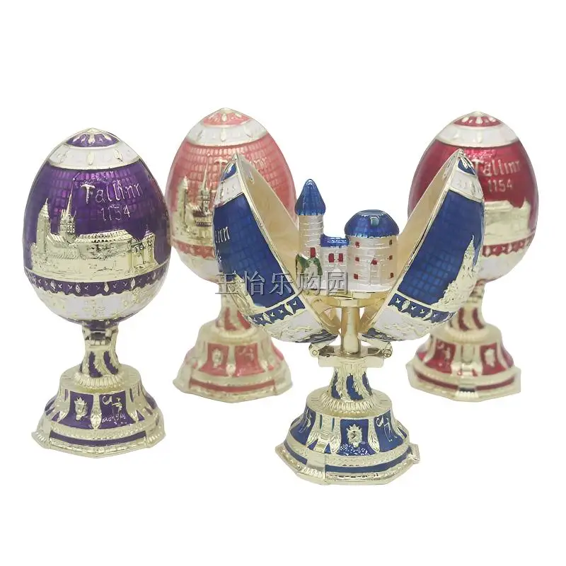 

Easter Egg Style Hand Painted Trinket Box with Hinged, Classic Ornaments to Store Jewelry, Unique Easter Day Gift