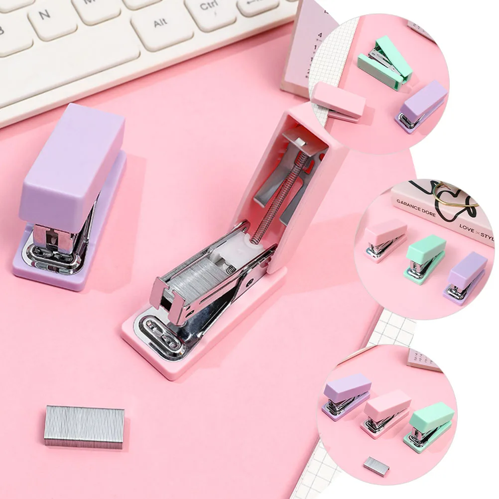 

3pcs Mini Duty Small Smooth Desktop Stapler For Small Staplers Staplers Mini Stapler Heavy Duty Home School Use