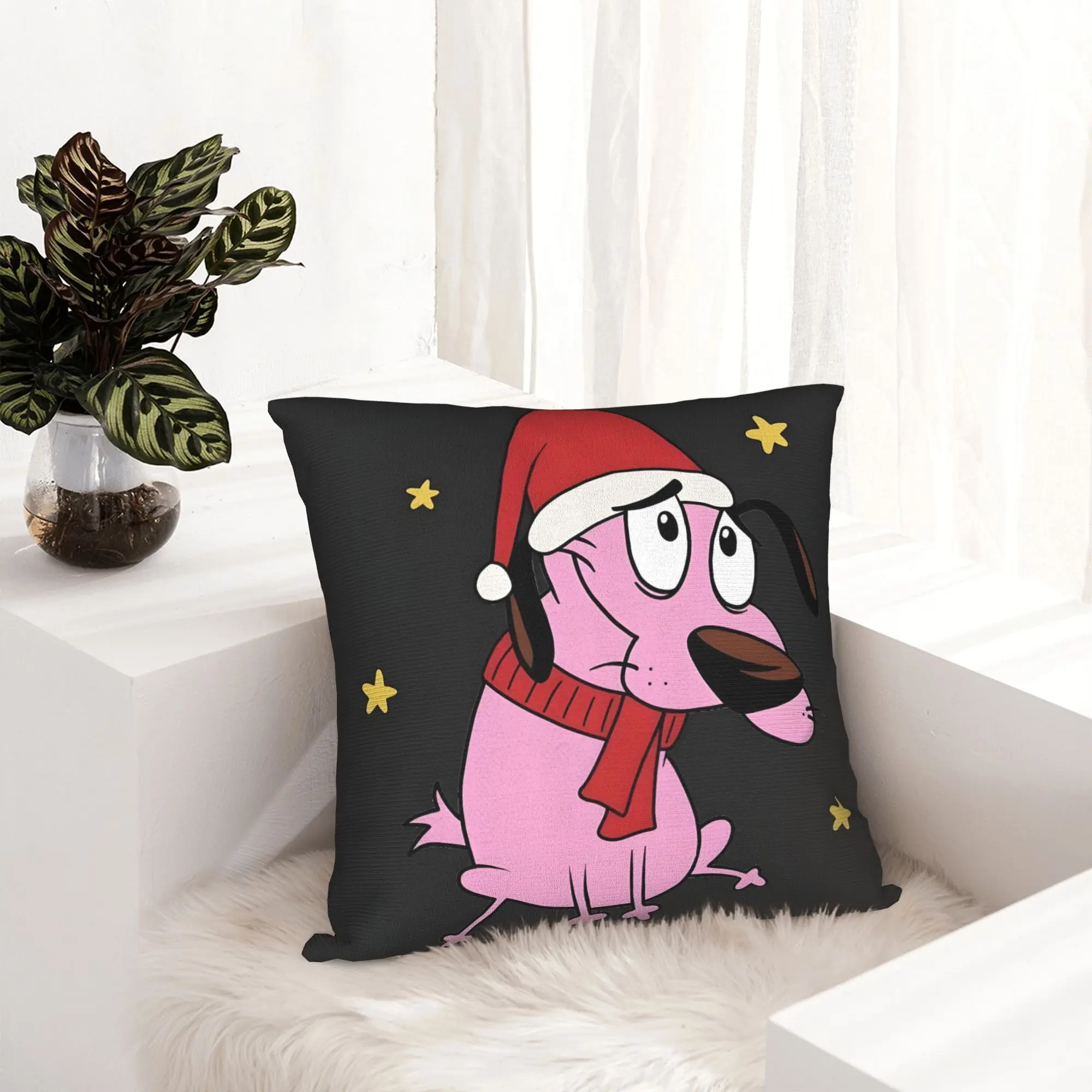 Cartoon Christmas  Courage Pillow Case for Living Room Animation Nordic Cushion Cover Velvet Pillowcase