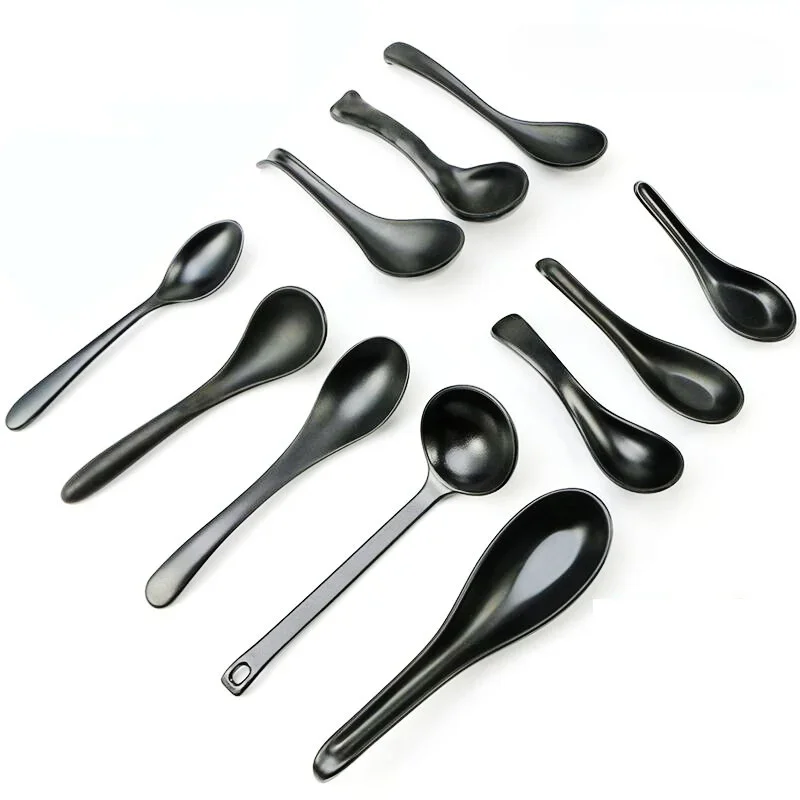 2pcs Japanese Style Long Handle Soup Spoon Ramen Ladle Spoon For Ramen Noodle Soup Hot Pot Scoop nder Kitchen Utensil Melamine