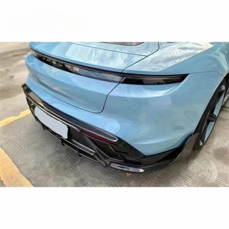 Carbon Techart Diffuser for  Taycan Upgrade Carbon Body Kit Carbon Fiber Rear Diffuser