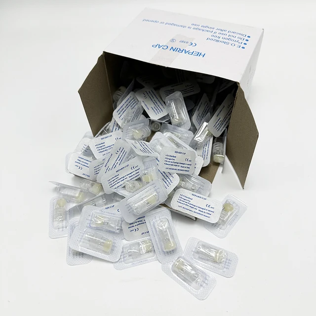 50-500 szt. Heparin Cap IV Jednorazowa kaniula Heparin Caps dla psa, kota, zwierząt domowych, artykuły weterynaryjne