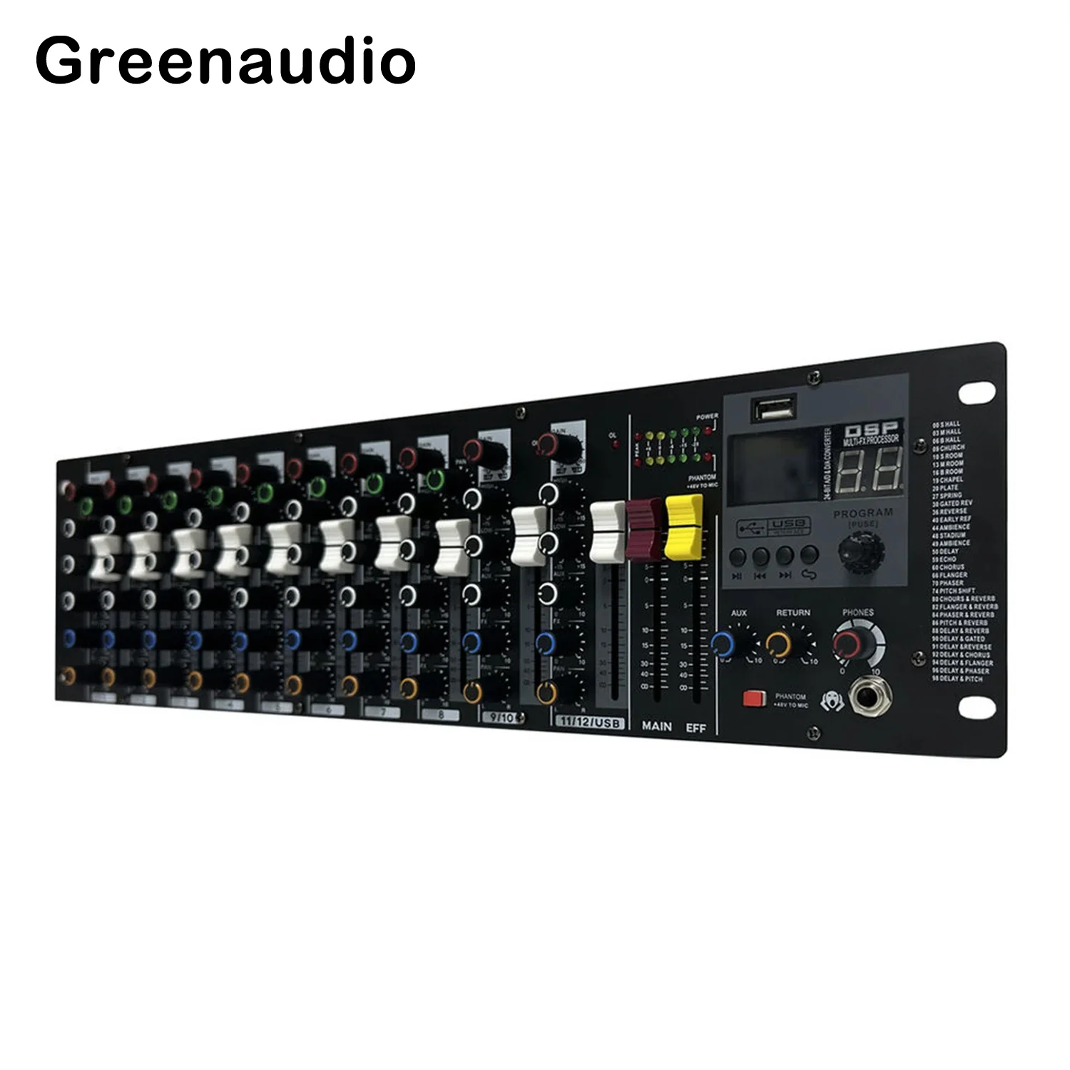 GAX-K12 mezclador integrado de 12 canales efecto de mezcla simulación consola de audio instalación en rack profesional