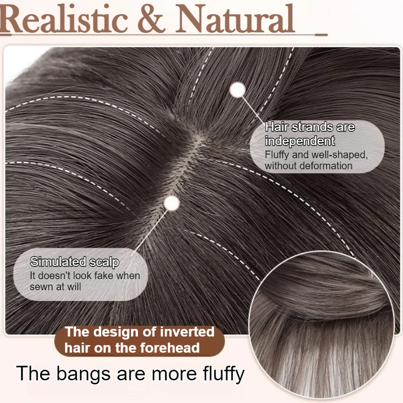 12 بوصة قصيرة مستقيم بوب شعر مستعار مع الانفجارات الاصطناعية الطبيعية تأثيري شعر مستعار للحفلات اليومية للنساء رقيق خصلات الشعر المستعار غطاء رأس كامل #4